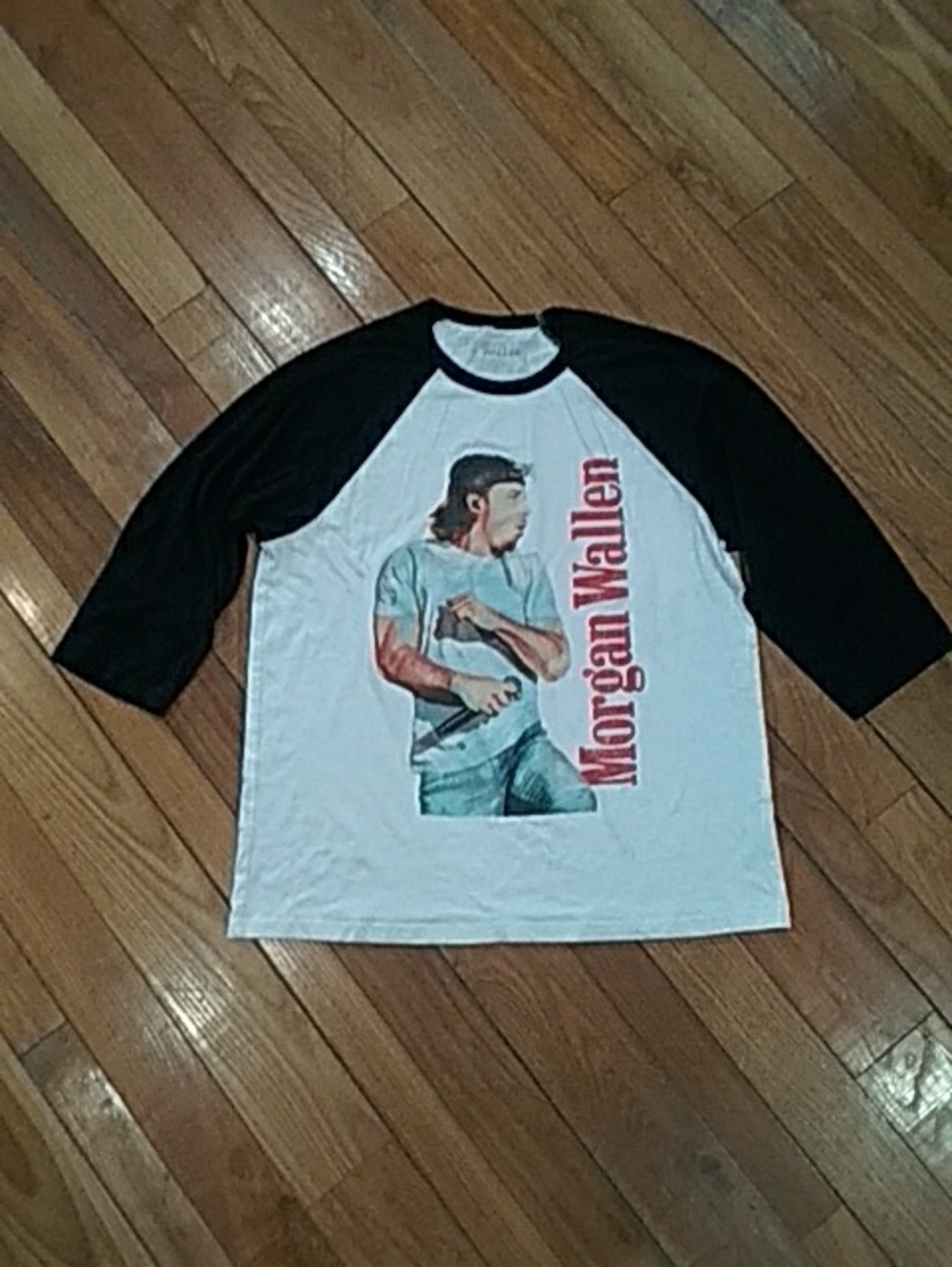 Black & White Raglan Graphic Tee - Morgan Wallen